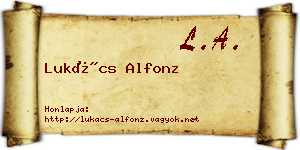 Lukács Alfonz névjegykártya