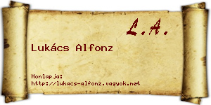 Lukács Alfonz névjegykártya