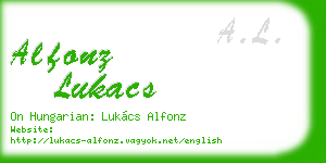 alfonz lukacs business card